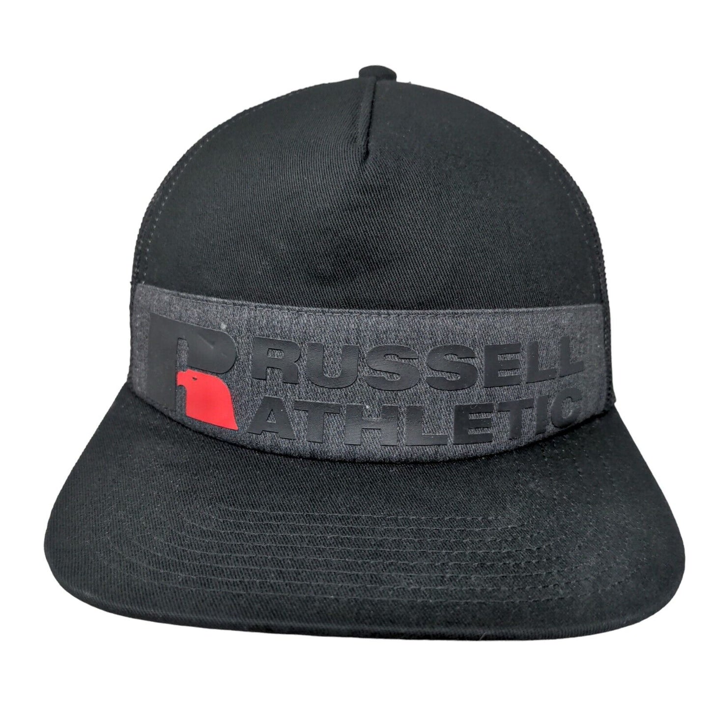 Russell Athletic Snapback Trucker Hat Black One Size Adjustable Mesh Back