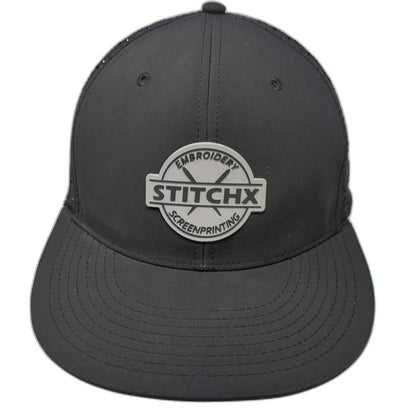 OTTO Trucker Hat Black One Size Stitchx Embroidery Screenprinting Mesh Flat Brim