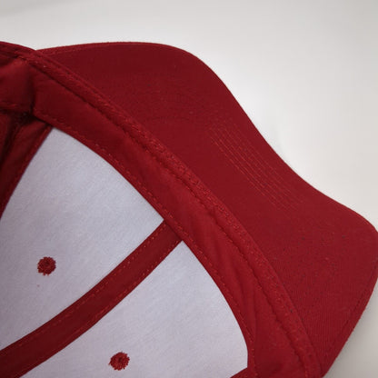 George Strapback Hat Red One Size Adjustable Vented Holes 6 Panel Blank