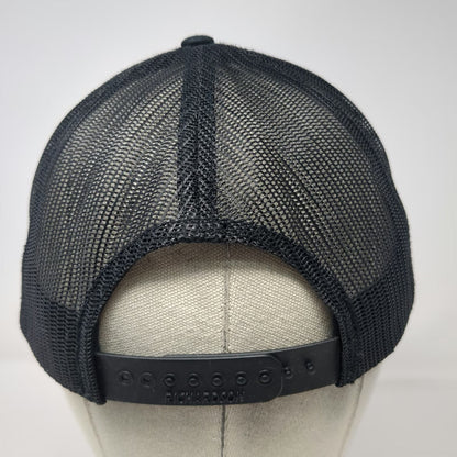 Richardson Baseball Cap Black One Size SLIP Leather Patch Mesh Back Trucker Hat