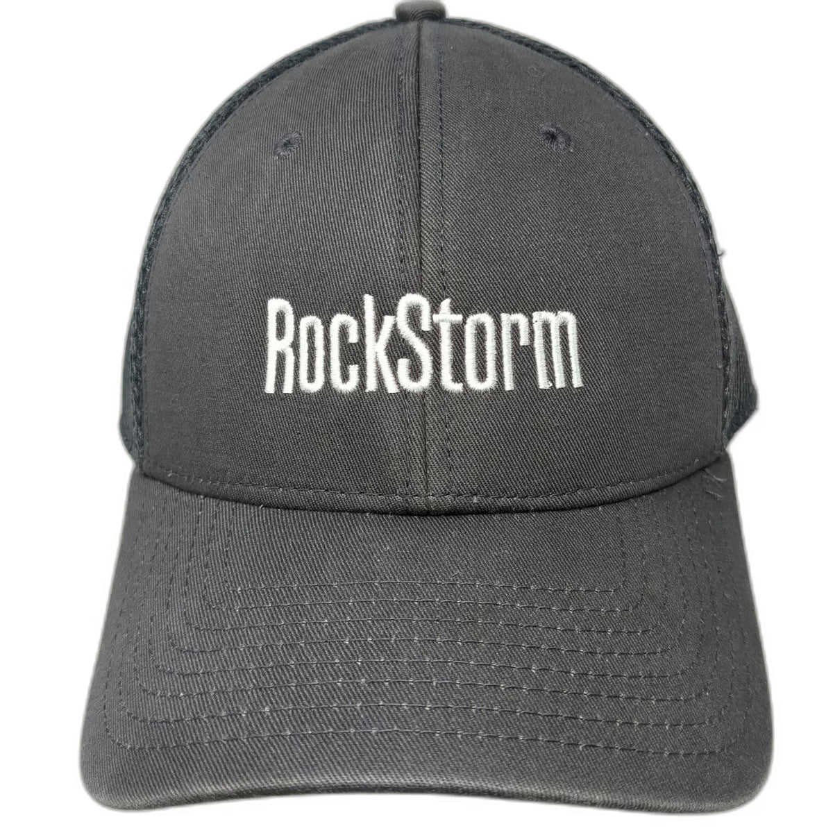 New Era Baseball Cap Gray L RockStorm Smith Bits Mesh Stretch Fit Hat