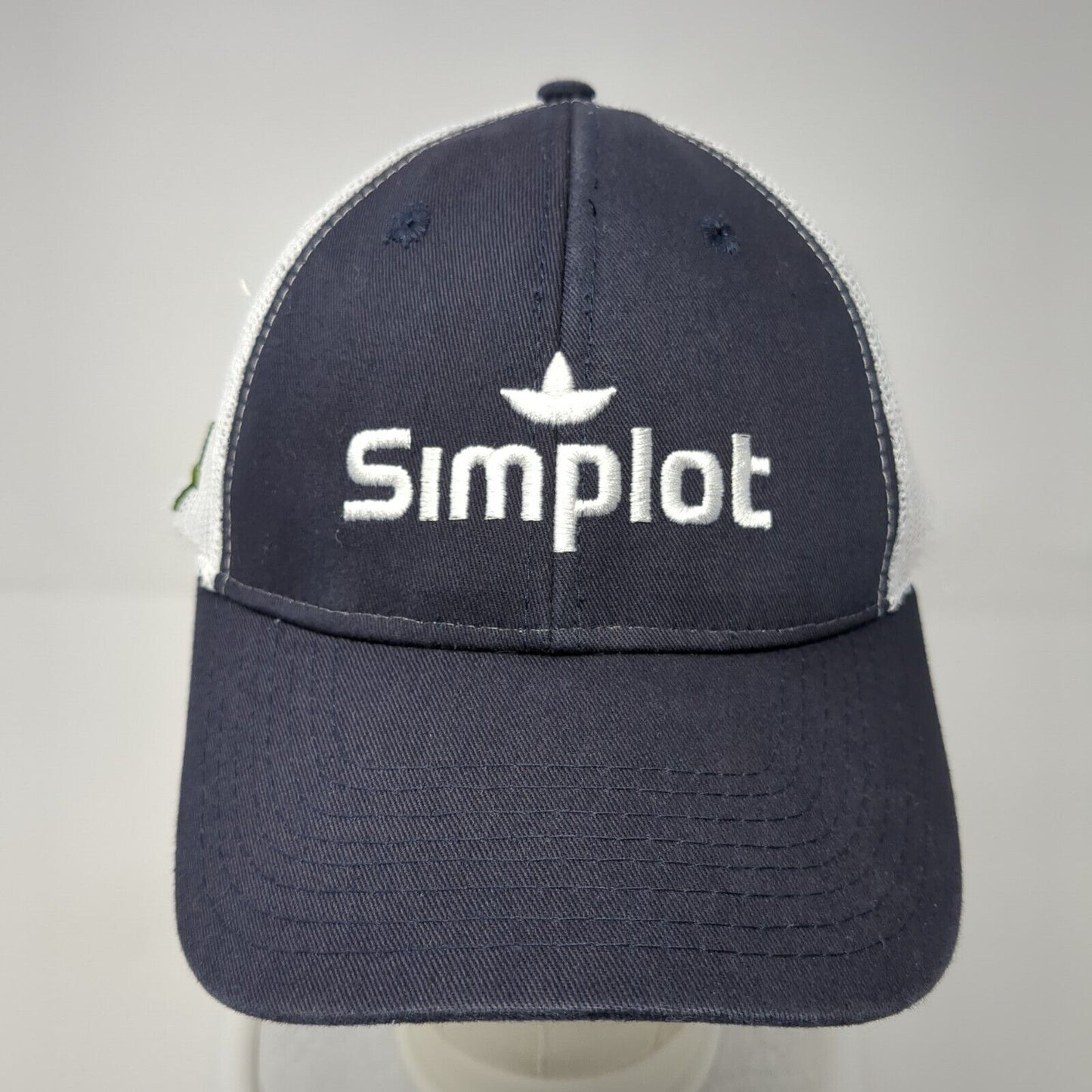 Simplot Snapback Mesh Back Trucker Hat Blue One Size Colorblock 6 Panel