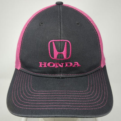 Port Authority Trucker Hat Gray Pink One Size Honda Logo Embroidered Mesh Snap