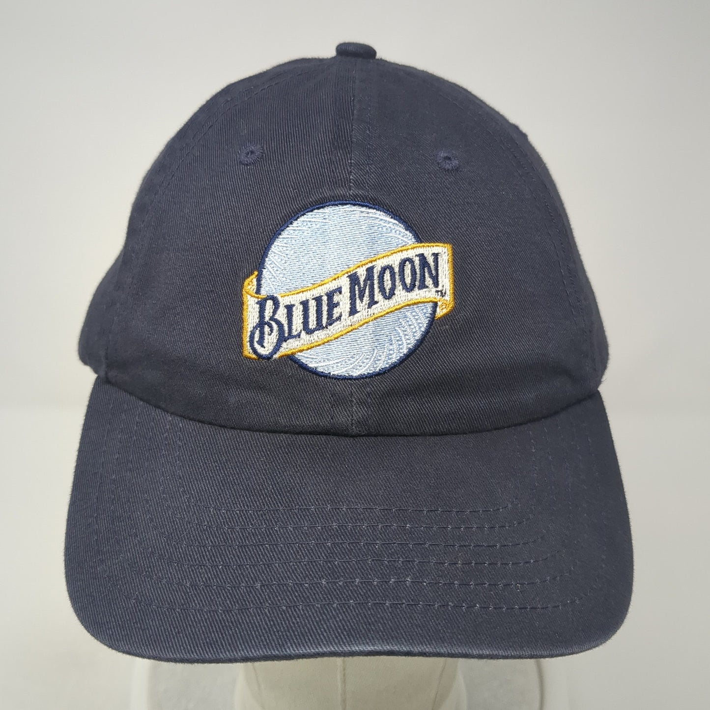 Blue Moon Strapback Hat Blue One Size Adjustable Embroidered Outdoor
