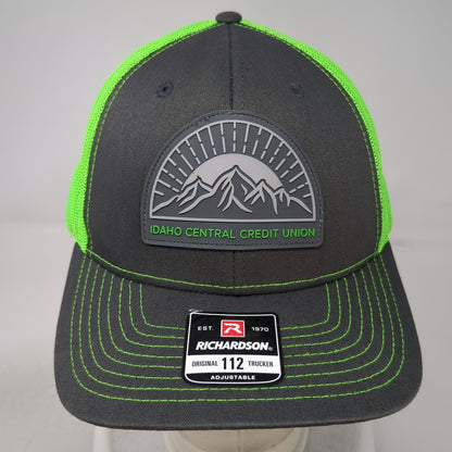 Richardson 112 Trucker Hat Gray Green One Size Idaho Central Credit Union Patch