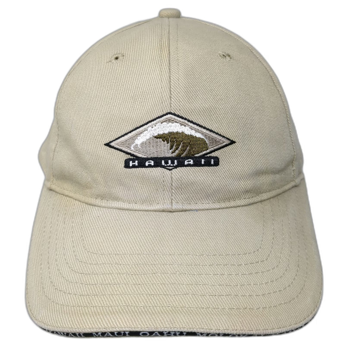 Surfware Hawaiian Classics Baseball Cap Beige OSFM Hawaii Wave Logo Hat Slide