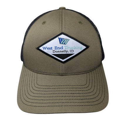 West End Trucking Donnelly ID Snapback Trucker Hat Green OS Mesh Back Richardson
