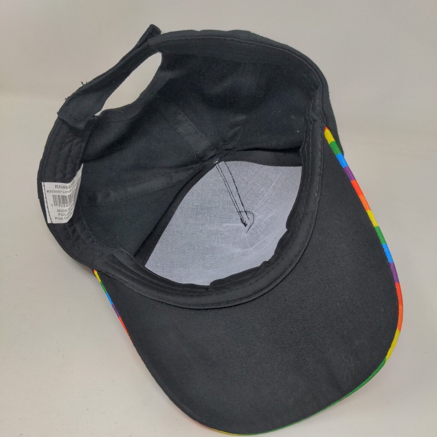 Love is Love Rainbow Strapback Hat Multicolor One Size Adjustable Colorful