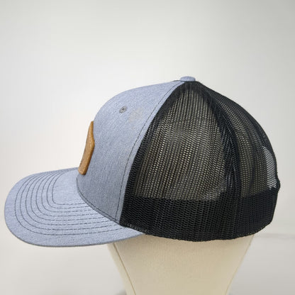 Richardson Trucker Hat Gray XL Snapback Mesh Back Leather Patch Riverfront Hat