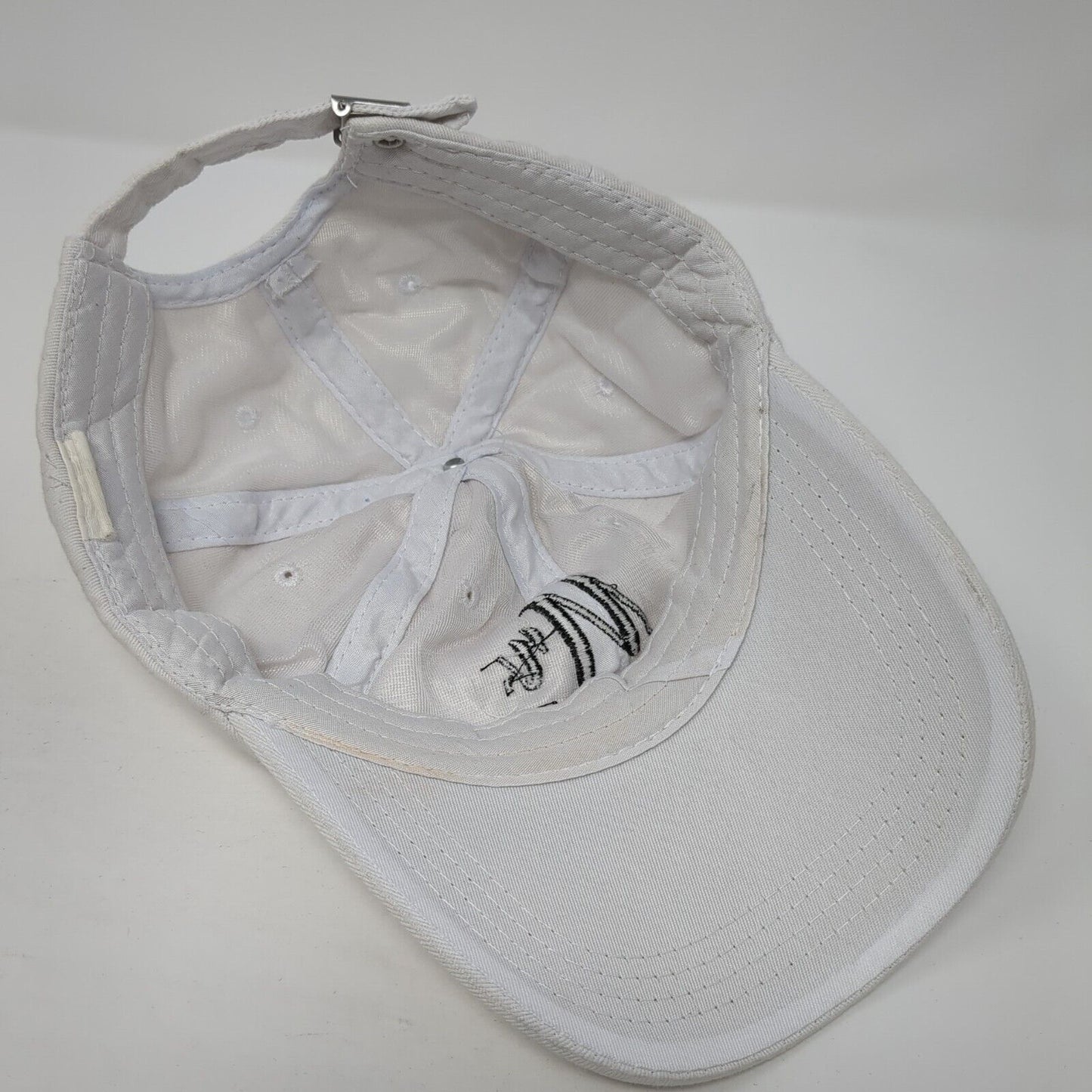 Mr. Slideback Hat White One Size Adjustable Embroidered 6 Panel Outdoor