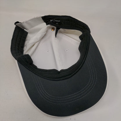 Nike Pfizer Strapback Hat White OSFM Adjustable Swoosh Logo Legacy91 Dri-Fit