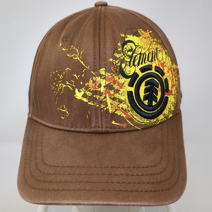 Element Baseball Cap Brown XL Embroidered Logo Distressed Graphic Flexfit Hat