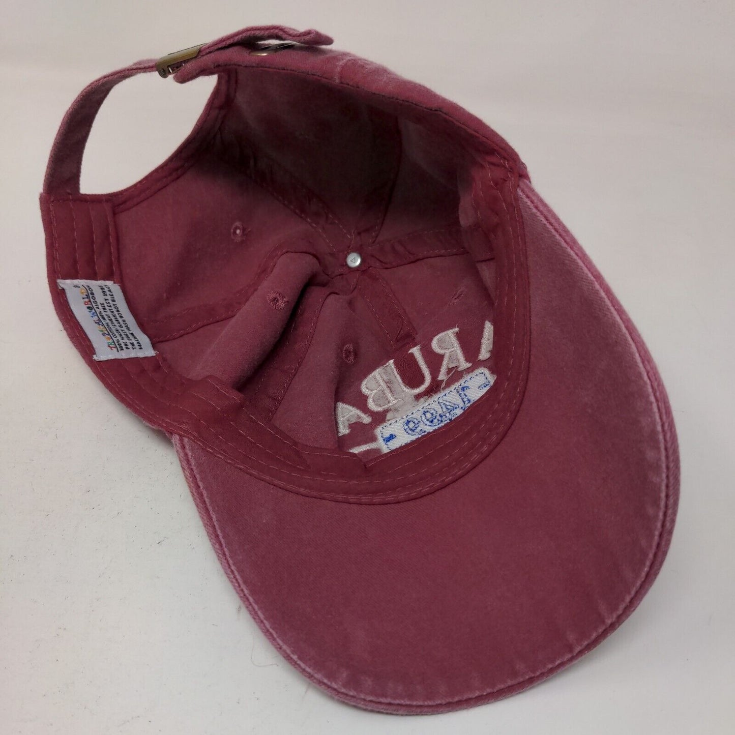 Tropical World Men's Slideback Hat Red Aruba Dutch Caribbean Embroidered Logo