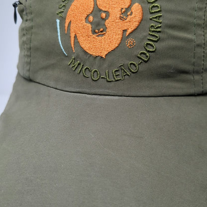 Kimilly Robinson 5 Panel Green Hat One Size Zip Pocket Monkey Wildlife Logo Cap