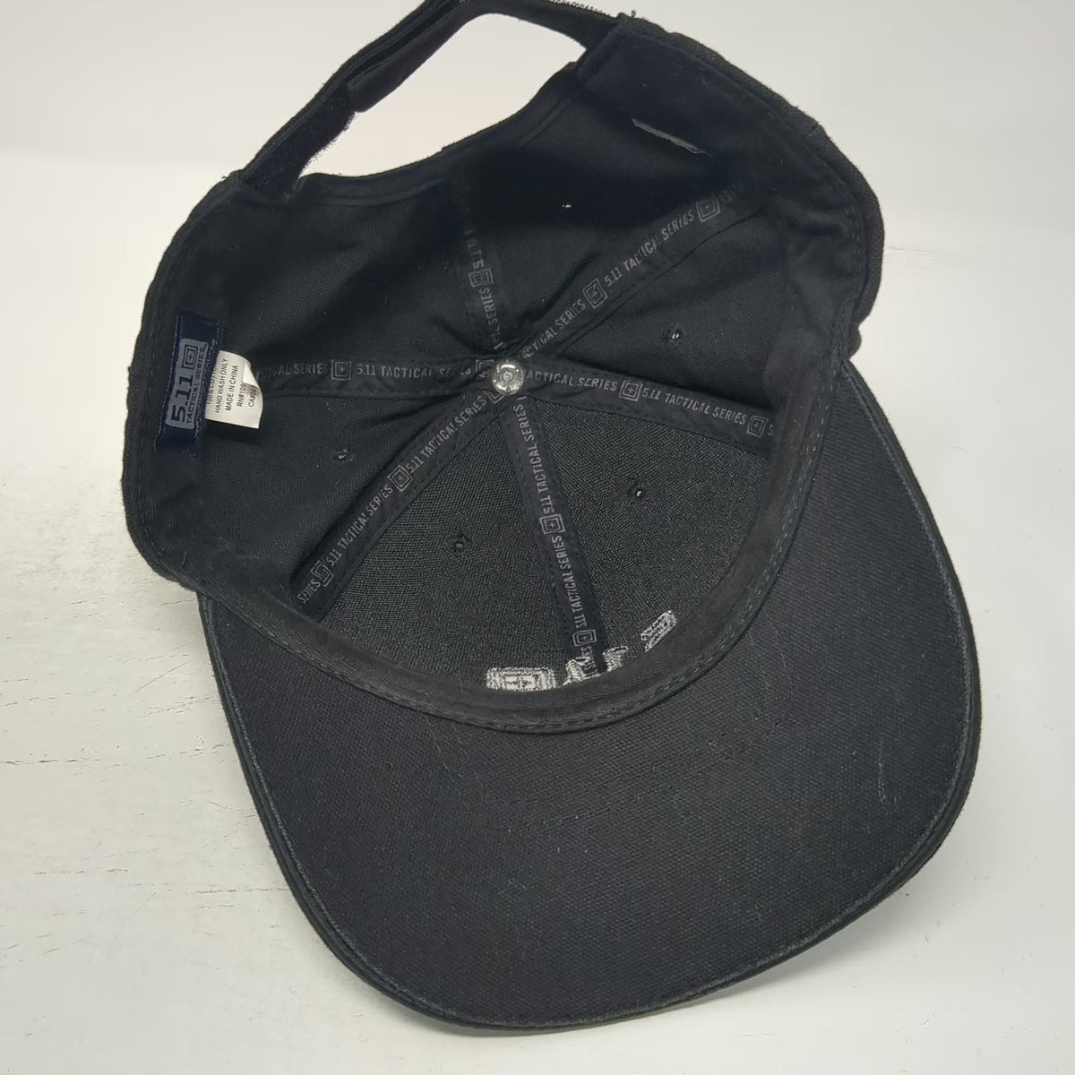 5.11 Tactical Baseball Cap Black One Size Strapback Gray Bill Accent Logo Hat