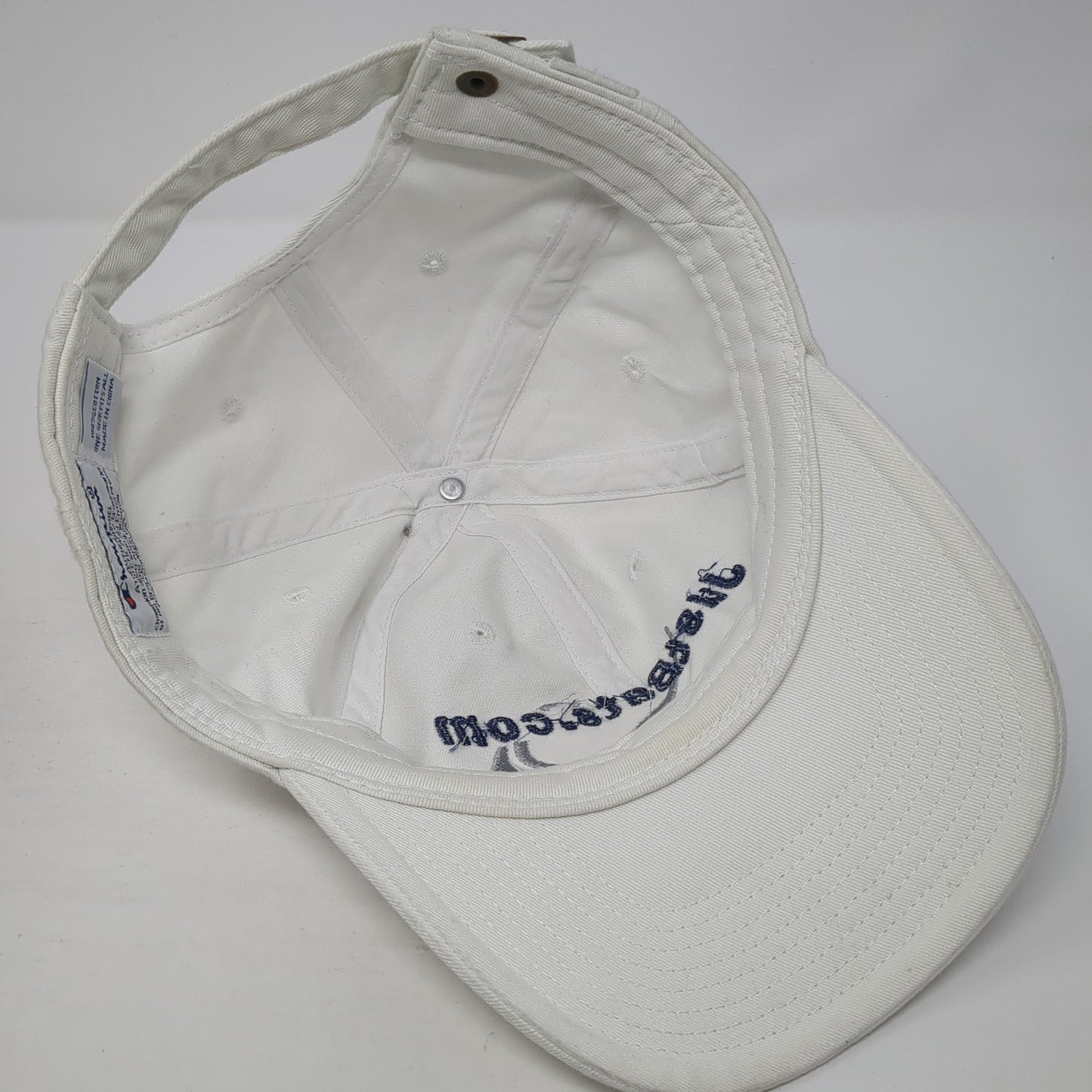 JustBats.com Slideback Baseball Cap White OS Adjustable Embroidered Champion