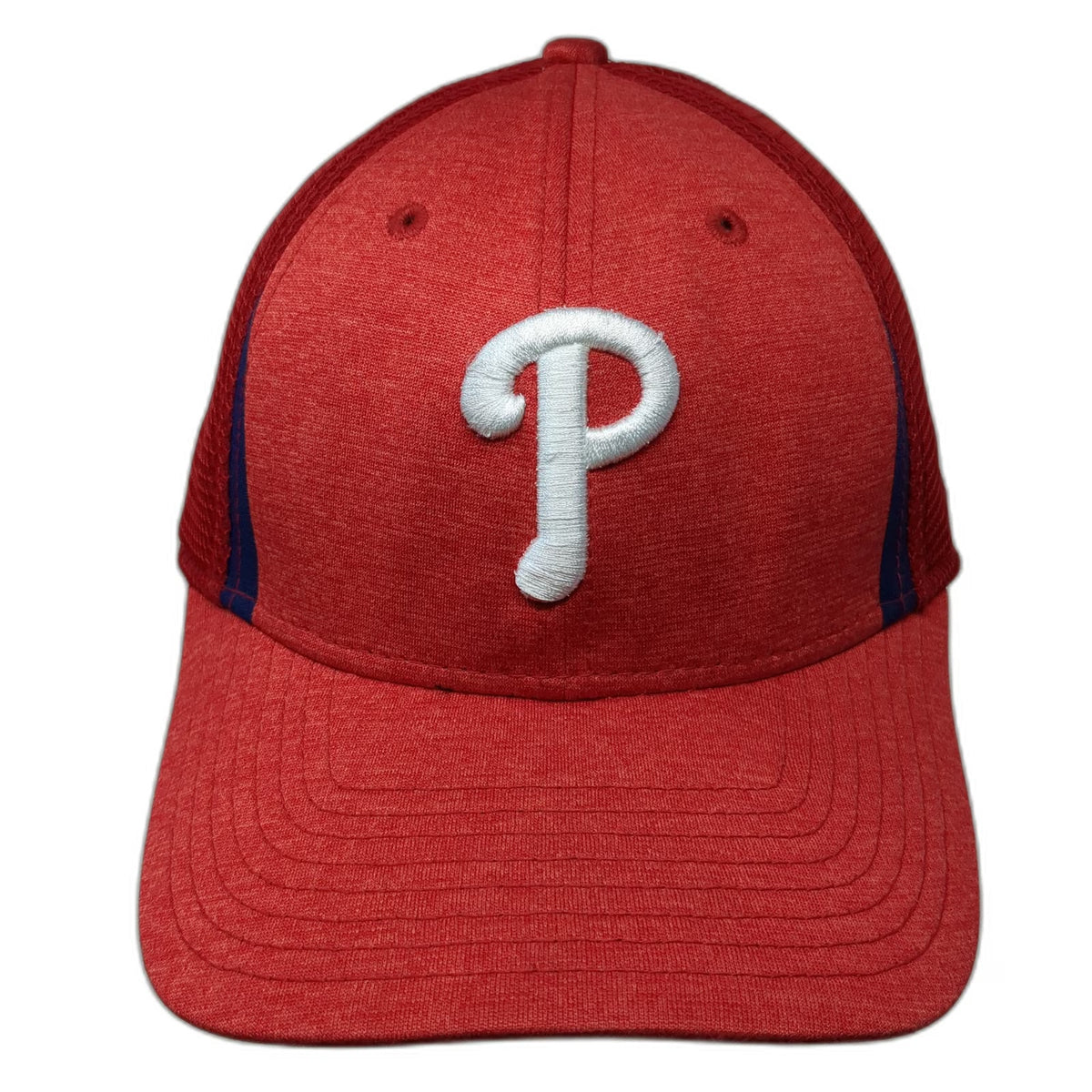 New Era MLB Philadelphia Phillies Baseball Cap Red L 39THIRTY Mesh Stripe Hat