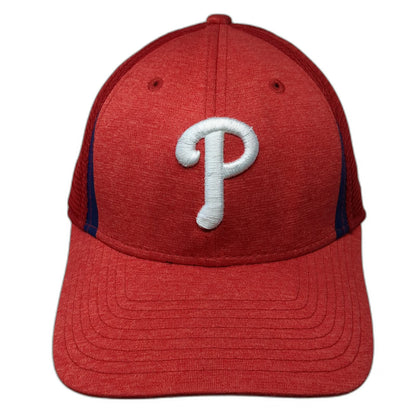 New Era MLB Philadelphia Phillies Baseball Cap Red L 39THIRTY Mesh Stripe Hat