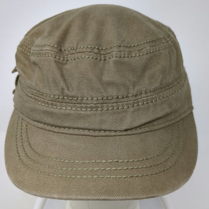 Army Cap Brown One Size Side Pocket Cotton Strapback Hat Adjustable Cadet Base