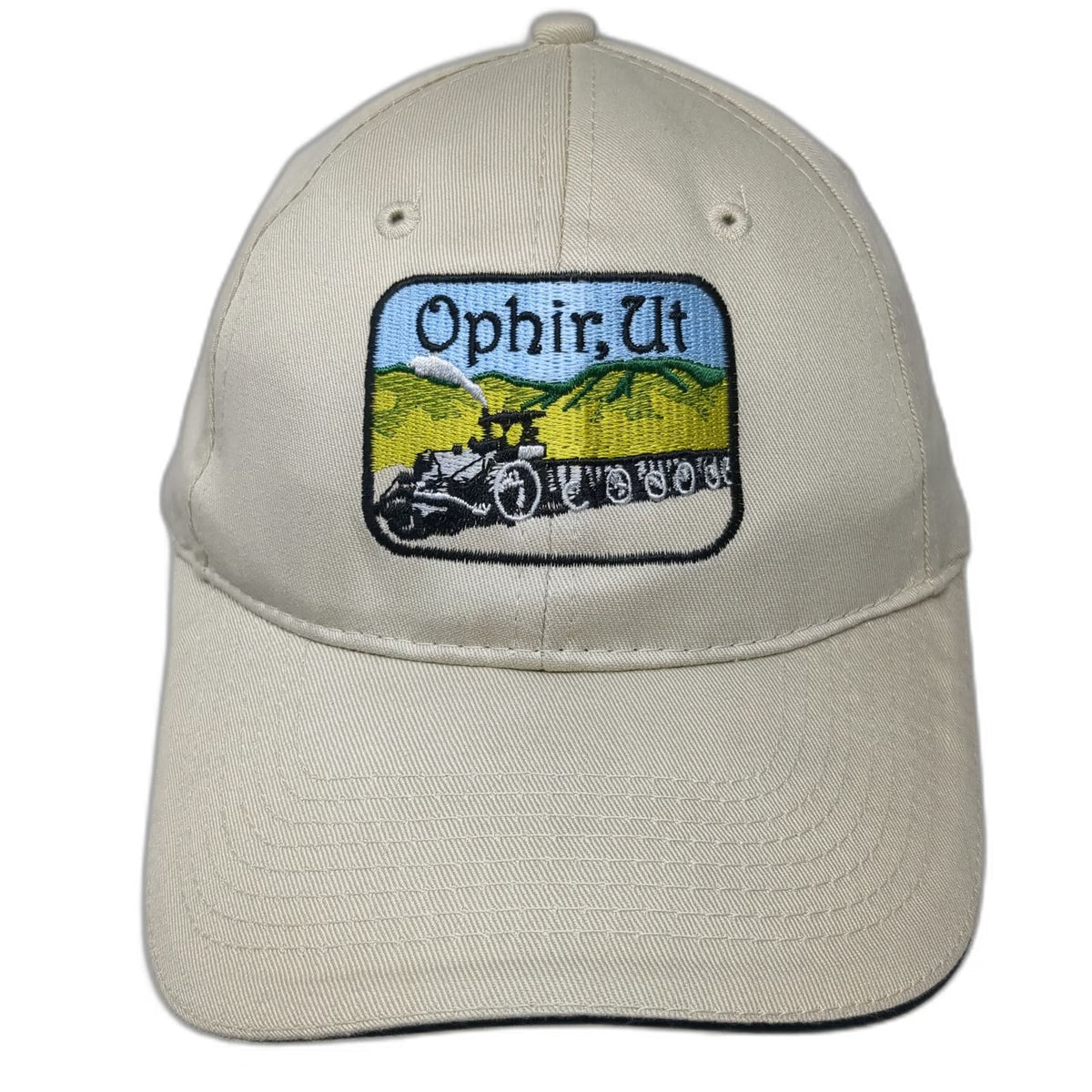 Port & Company Baseball Cap Beige One Size Ophir Utah Train Engine Strapback Hat