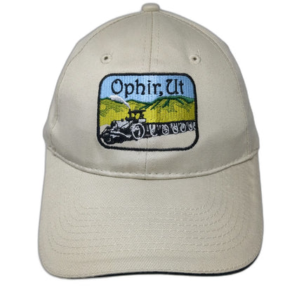 Port & Company Baseball Cap Beige One Size Ophir Utah Train Engine Strapback Hat