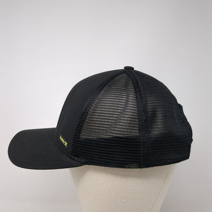 Hurley Snapback Trucker Hat Black One Size Adjustable Embroidered Mesh Back