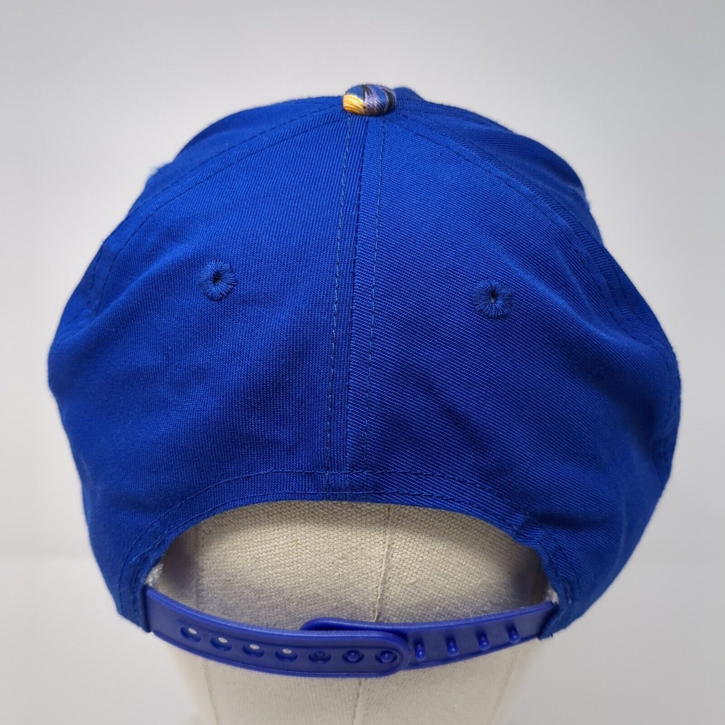 San Sun Snapback Hat Blue One Size Adjustable Floral Print Blank