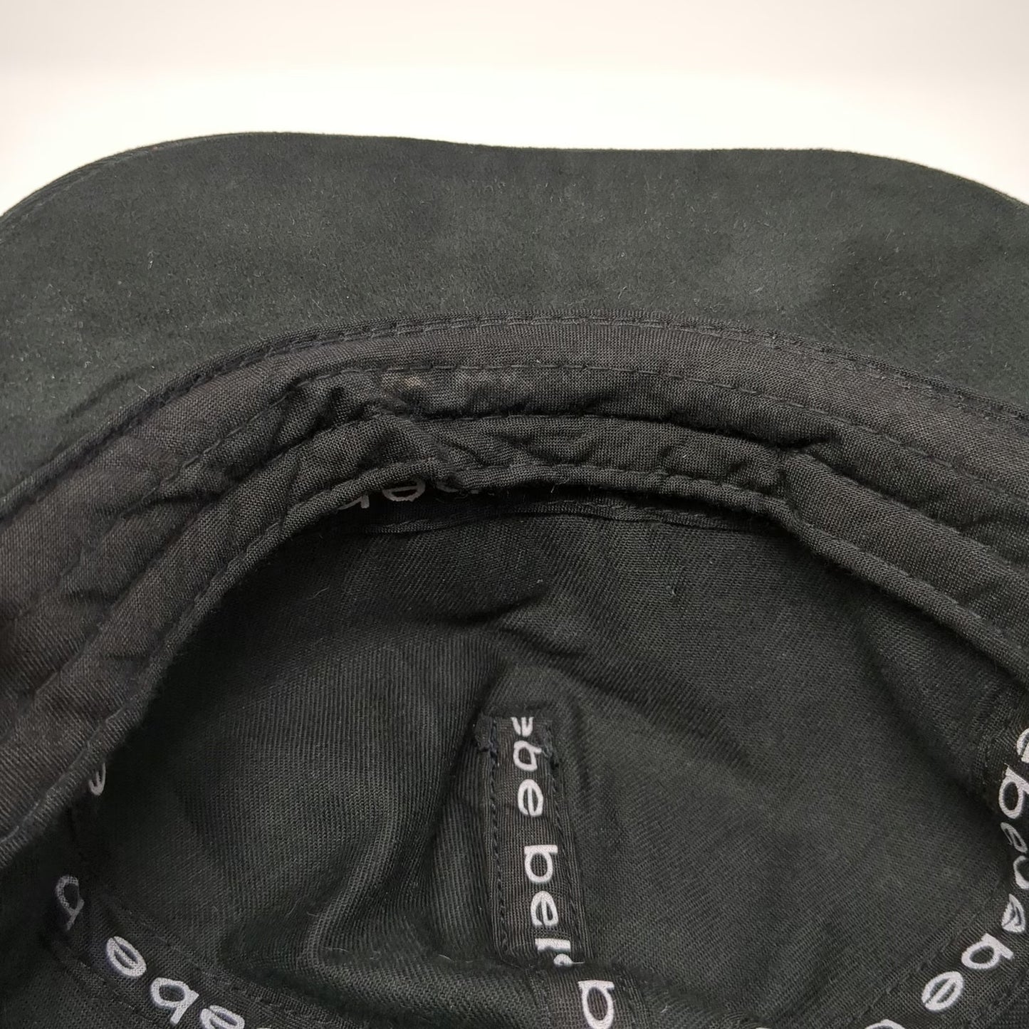 Bebe Army Cap Black One Size Rhinestone Logo Side Vents Slideback Cotton Hat