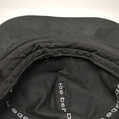 Bebe Army Cap Black One Size Rhinestone Logo Side Vents Slideback Cotton Hat