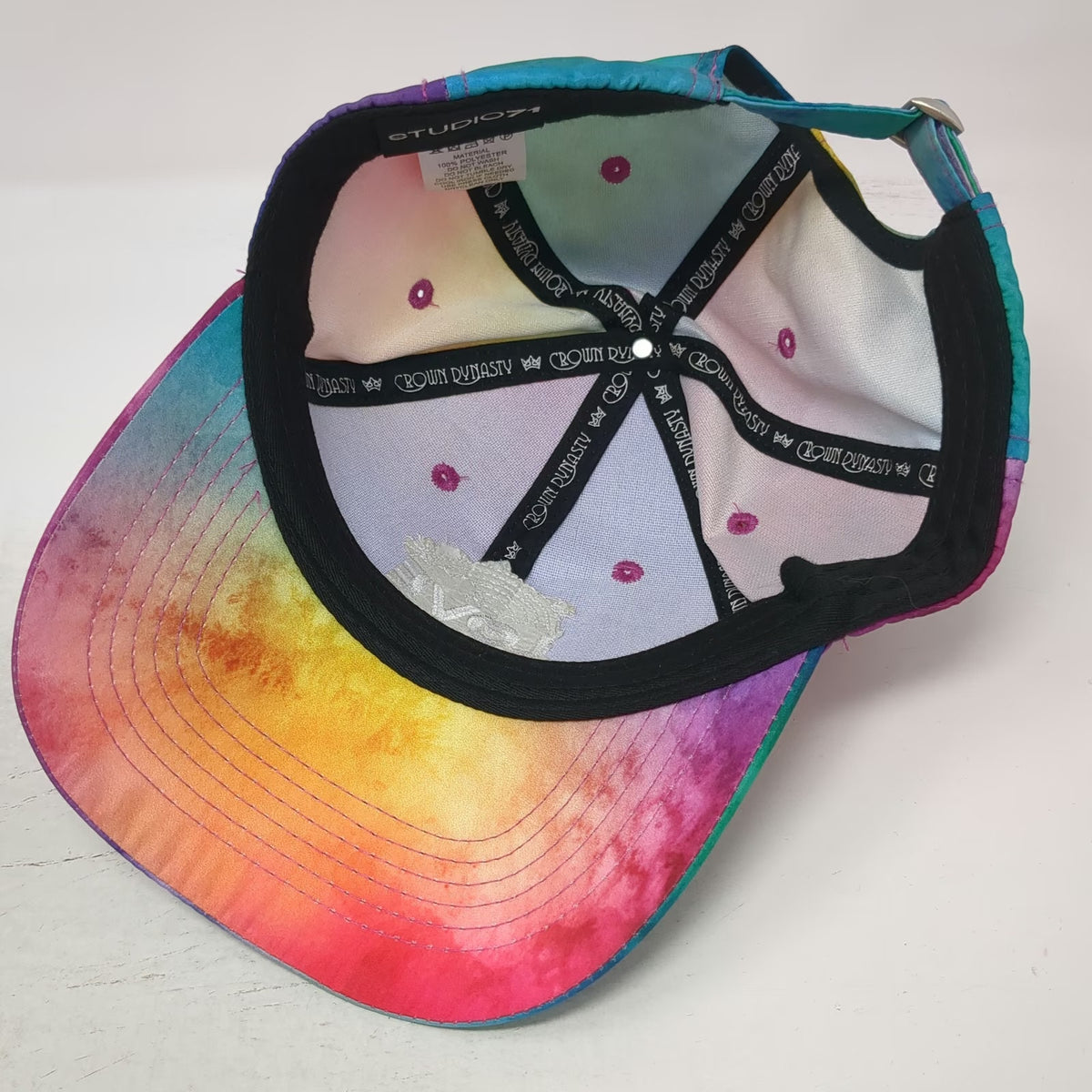 Studio71 Baseball Cap Pink Blue One Size Tie Dye Love Wins Rainbow Pride Hat