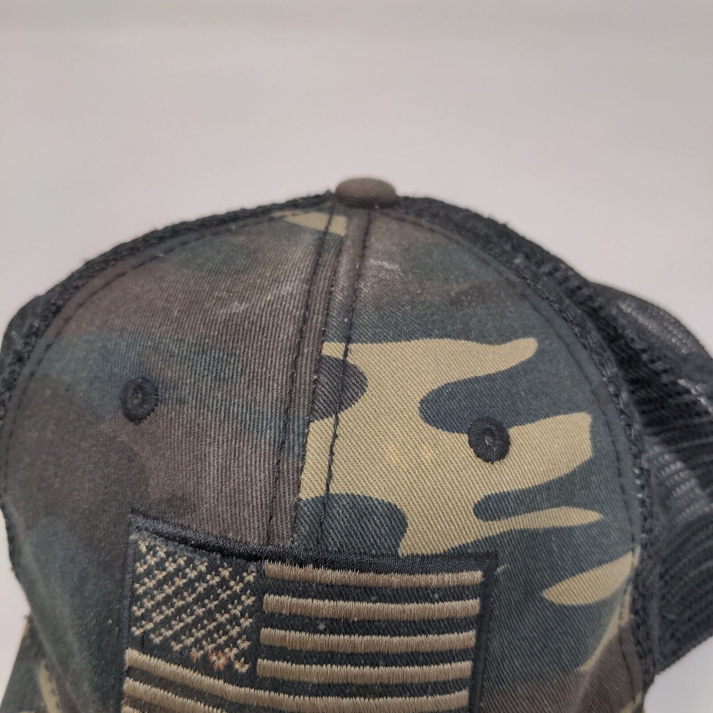 American Flag Snapback Trucker Hat Camouflage OS Mesh Back Patriotic H3 Headwear