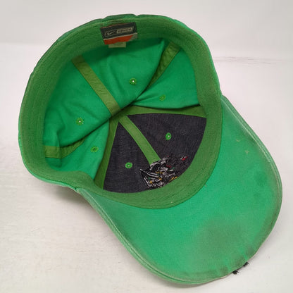 North Dakota Fighting Sioux NCAA Nike Bauer Cap Green Striped Brim Hat Vintage