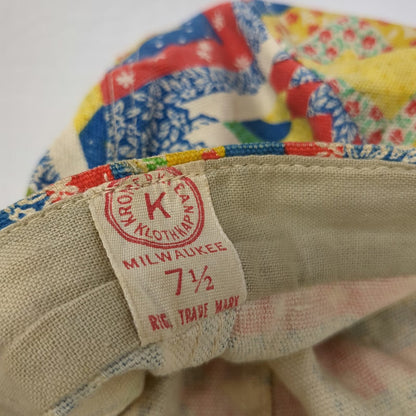 Kromer Baseball Cap Yellow Red Blue Green 7 1/2 Patchwork Soft Crown Fitted Hat