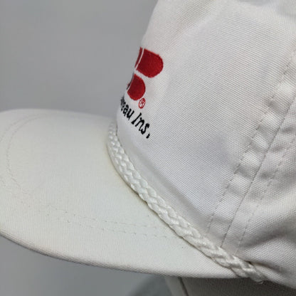 Farm Bureau Ins. Slideback Rope Hat White OSFA Leather Strap Imperial