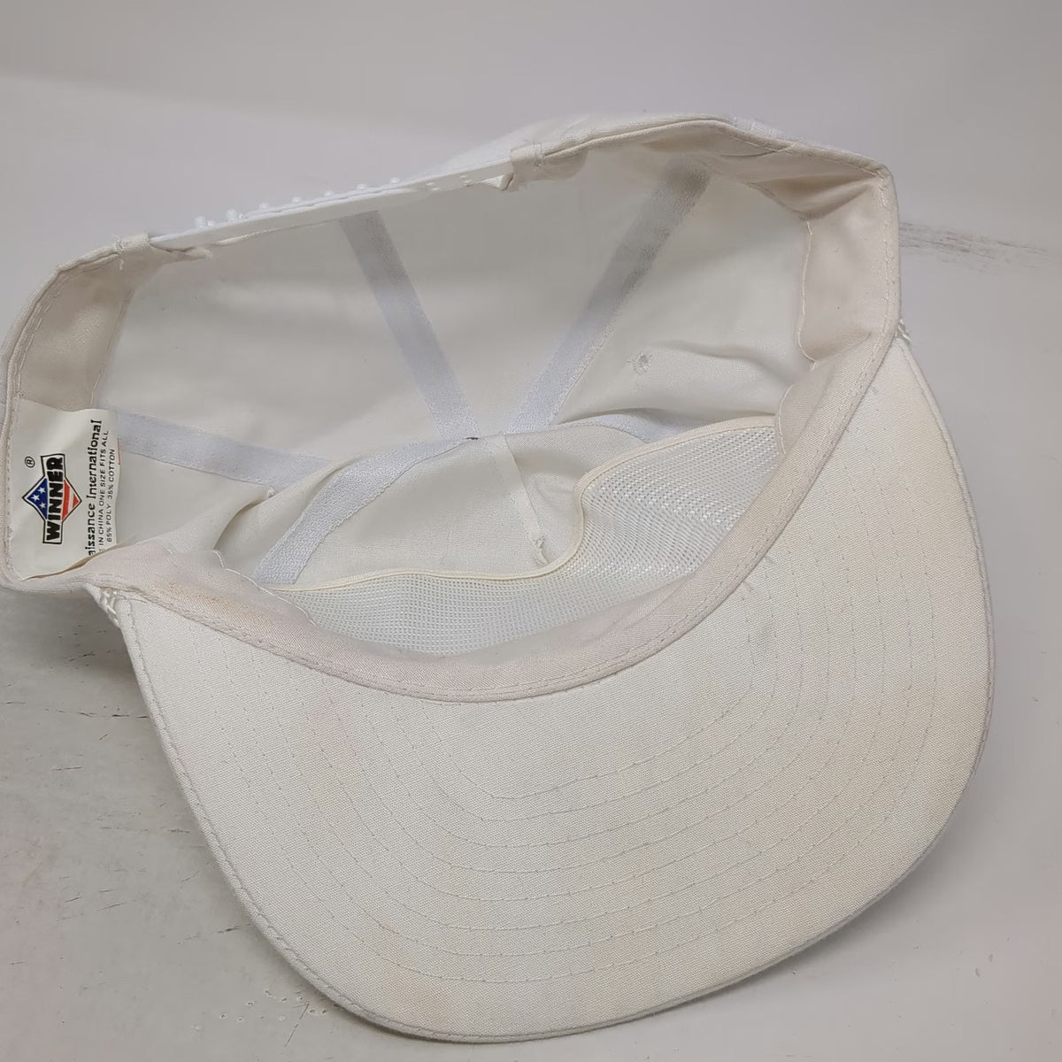 Winner 5 Panel White Blue Red One Size TransCorp NationaLease Rope Snapback Hat