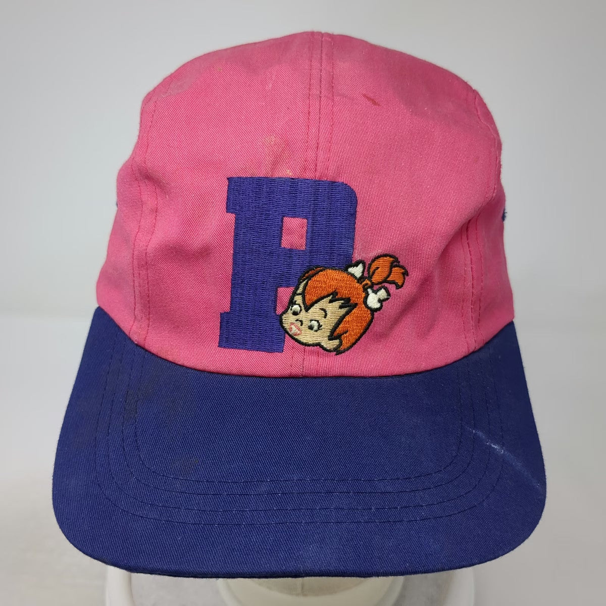 The Flintstones Pebbles Bedrock U Hat Snapback Pink Blue One Size 5 Panel