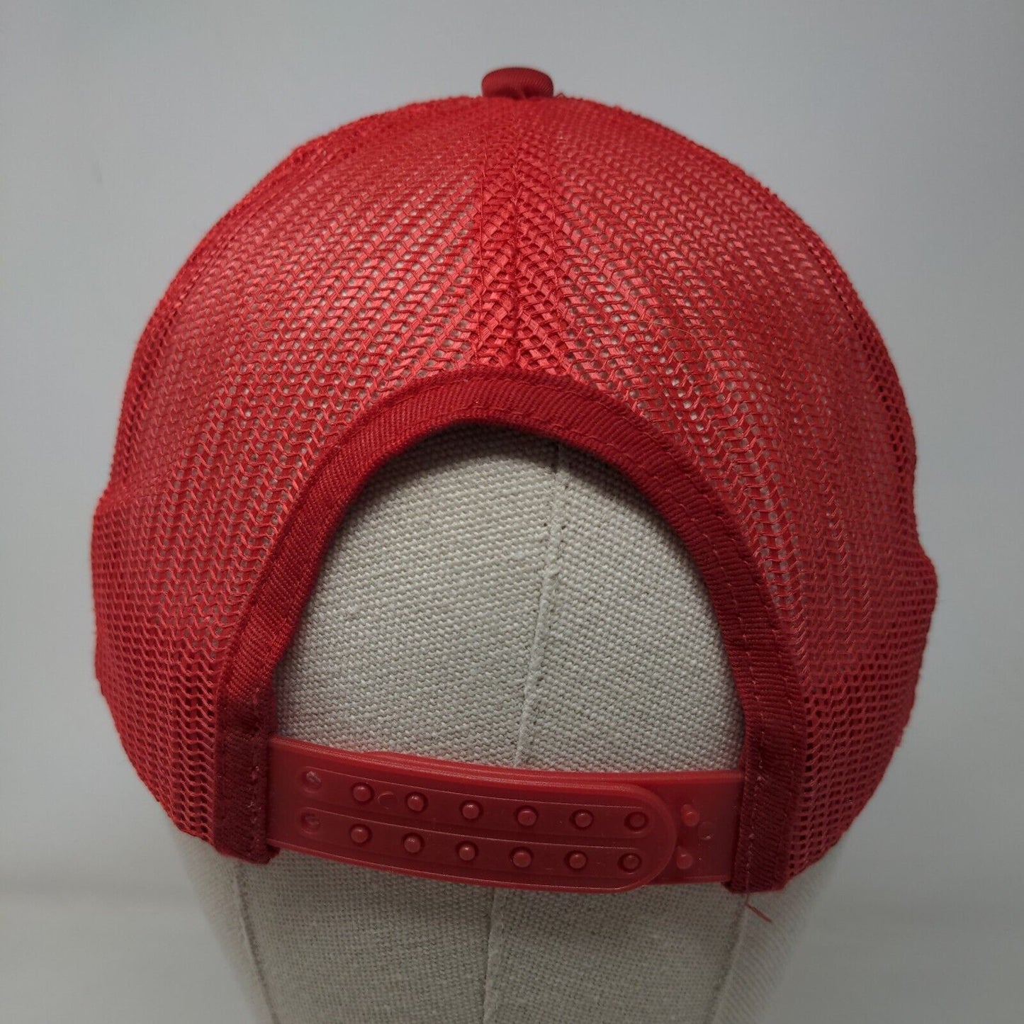 Soccer Ball Snapback Mesh Back Trucker Hat Red One Size Colorblock