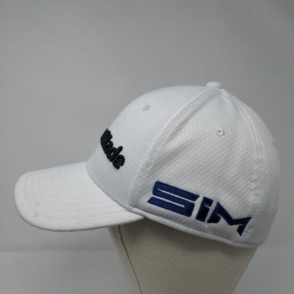 TaylorMade TP5 Fitted Golf Hat White L/XL A-Flex Embroidered 6 Panel Polyester