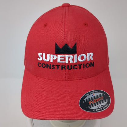 Superior Construction Fitted Hat Red L/XL Flexfit Embroidered 6 Panel Yupoong