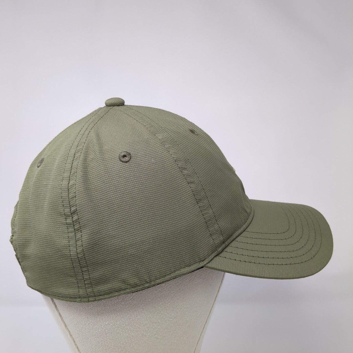 Adidas Strapback Hat Green One Size Adjustable Embroidered Vented Holes 6 Panel