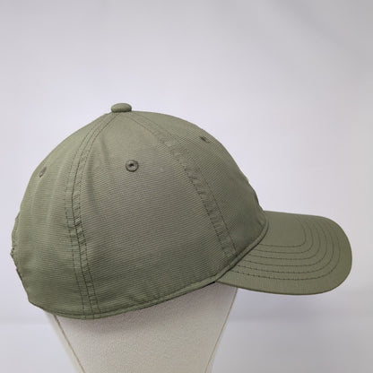 Adidas Strapback Hat Green One Size Adjustable Embroidered Vented Holes 6 Panel