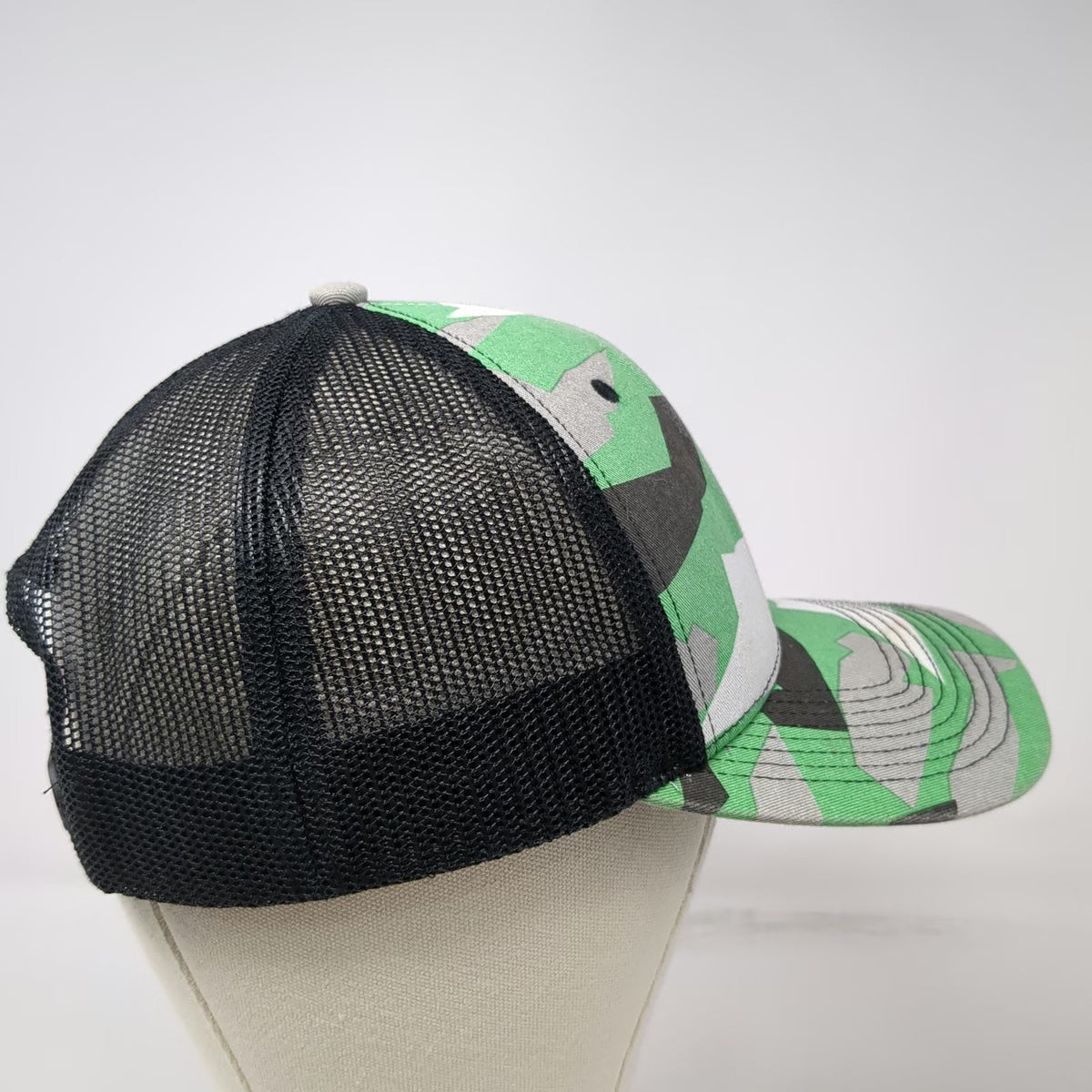 KG Specialties Green Camo Trucker Hat One Size Mesh Snapback Grenade Logo Black