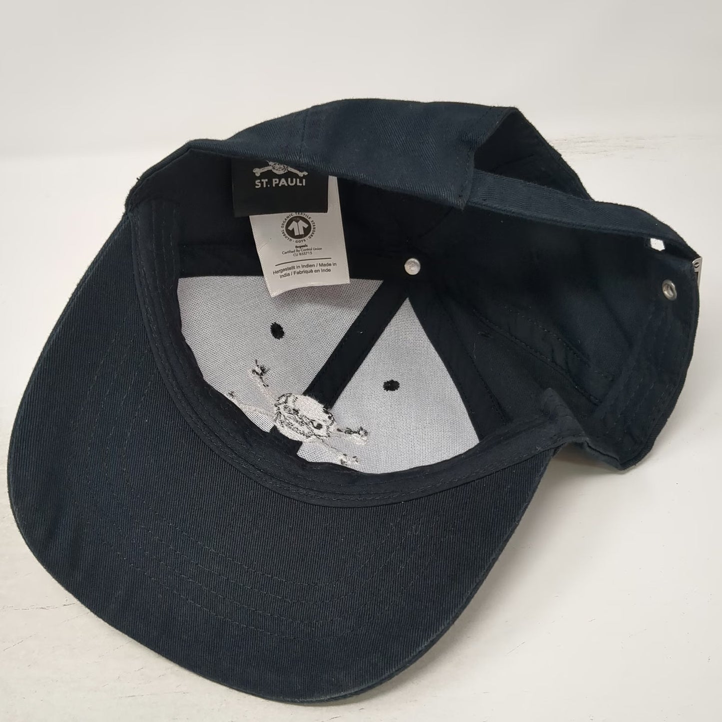 St. Pauli Baseball Cap Black One Size Skull Crossbones Organic Cotton Slide Hat