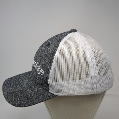 A.J.M. Trucker Hat Gray One Size Farmers Edge Mesh Back Snapback Adjustable