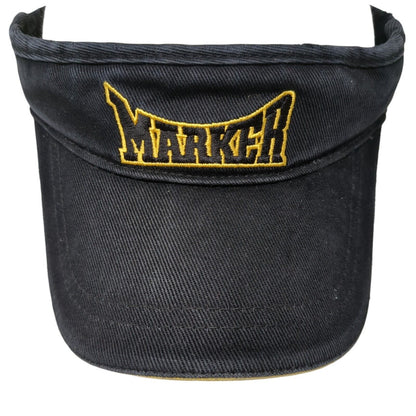 Marker Strapback Sun Visor Cap Black One Size Adjustable Embroidered Lightweight