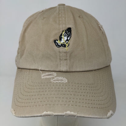 KB Ethos Men's Slideback Hat Tan Adjustable Embroidered Prayer Logo Catholic