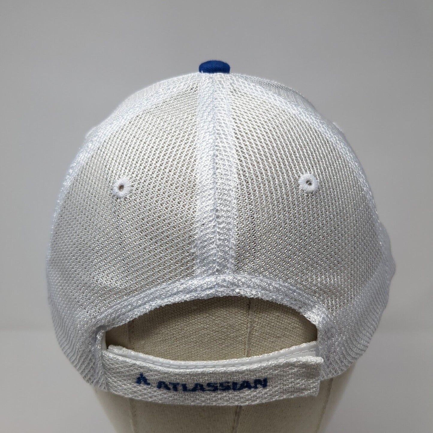 Atlassian Strapback Mesh Back Trucker Hat Blue One Size Quake City Caps