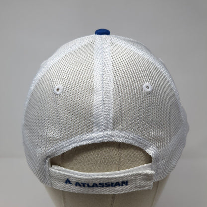 Atlassian Strapback Mesh Back Trucker Hat Blue One Size Quake City Caps