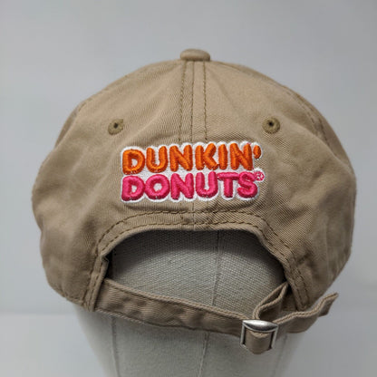 Dunkin' Donuts Slideback Hat Tan OSFA Adjustable Embroidered 6 Panel