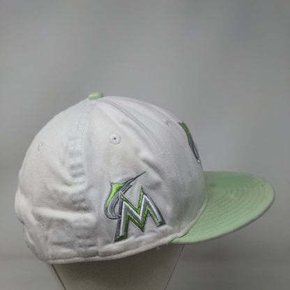 Florida Marlins Snapback Hat White Green New Era 9Fifty Size M/L Embroidered MLB